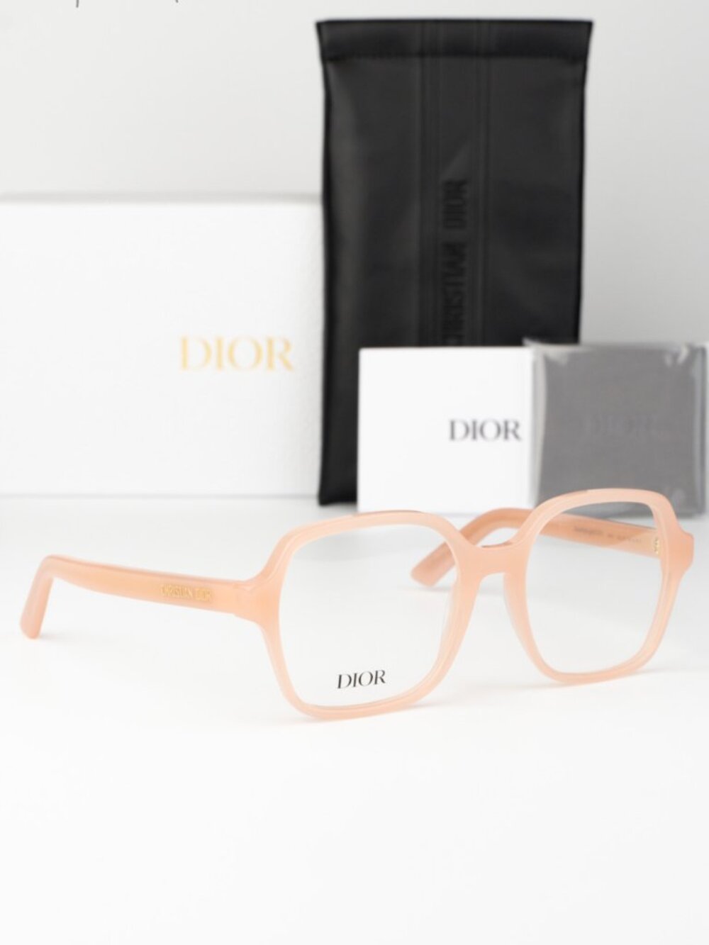 Dior Women Eyeglasses Pink Demo Square DIORMIDNIGHT O S1I 3900 NEW AUTHENTIC